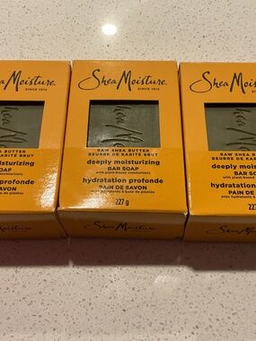 Shea Moisture Raw Shea Butter Soaps x3 227g each New!